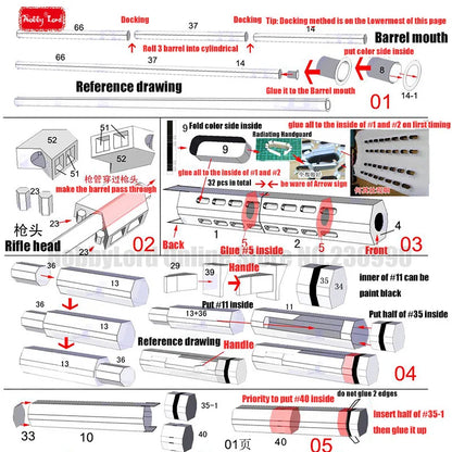 100% New Scaled Barrett M82A1 12.7mm Sniper Rifle 3D Paper Model Cosplay weapon Kid Adults' Gun Weapons Paper Models Gun Toys