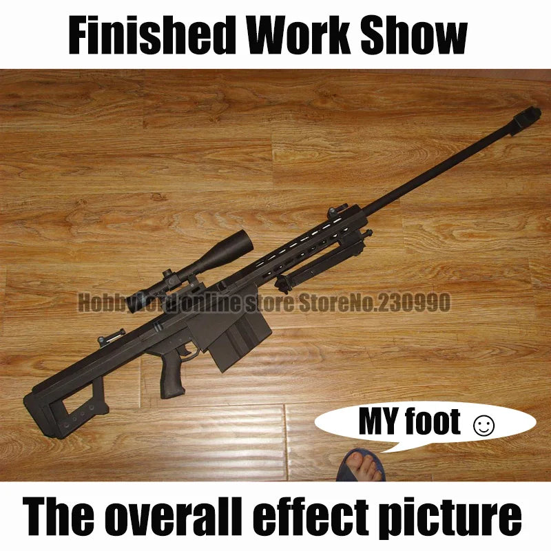 100% New Scaled Barrett M82A1 12.7mm Sniper Rifle 3D Paper Model Cosplay weapon Kid Adults' Gun Weapons Paper Models Gun Toys