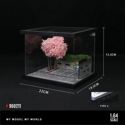 Car Garage Diorama Model 1/64 Street Scene LED Assembly Diorama Series - Light-Up Miniature Model for Diecast Car Display