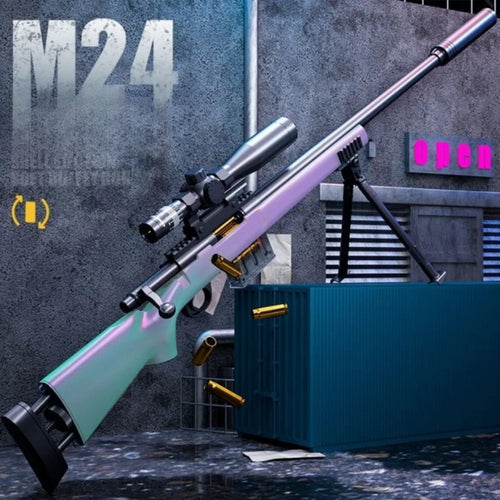 M24 Shell Throwing Soft-Bullet Toy Gun Manually Loaded Sniper Rifle Outdoor Games CS Fighting for Boys Christmas Gift