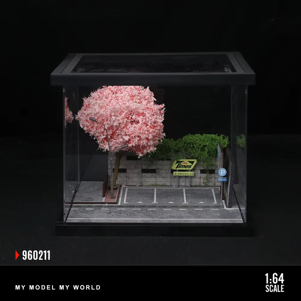 Car Garage Diorama Model 1/64 Street Scene LED Assembly Diorama Series - Light-Up Miniature Model for Diecast Car Display