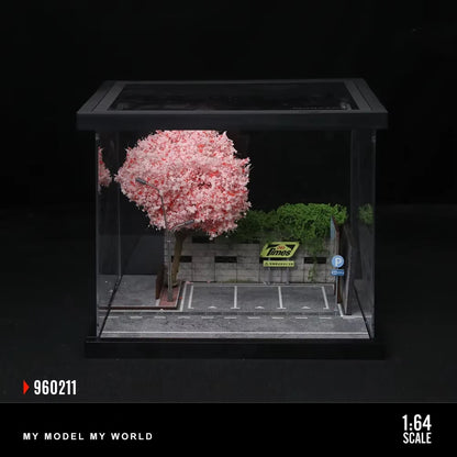 Car Garage Diorama Model 1/64 Street Scene LED Assembly Diorama Series - Light-Up Miniature Model for Diecast Car Display