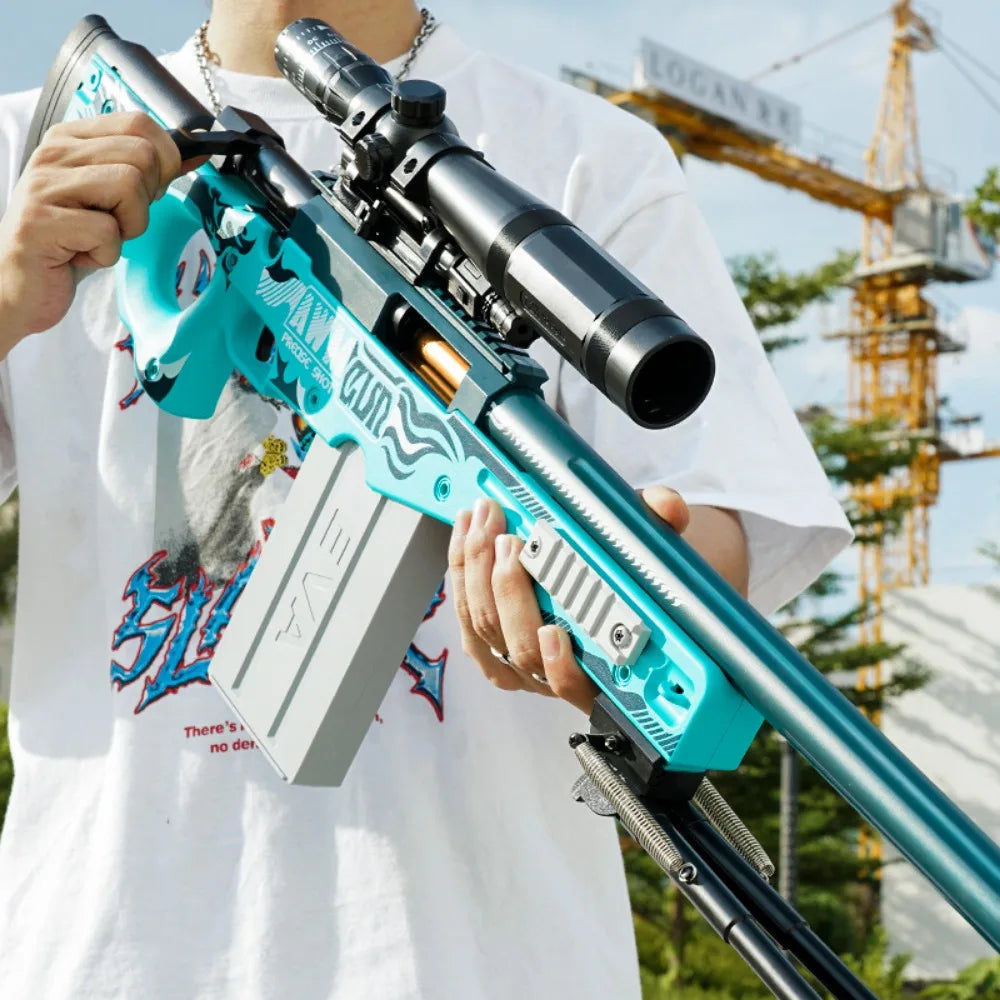 Awm Soft Bullet Toy Gun Manually Loaded Can Be Fired Combat Sniper Rifle Outdoor Games CS Fighting for Adults Boys Gift