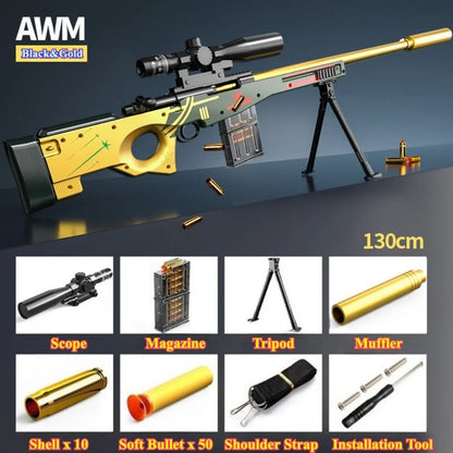 M24 Shell Throwing Soft-Bullet Toy Gun Manually Loaded Sniper Rifle Outdoor Games CS Fighting for Boys Christmas Gift
