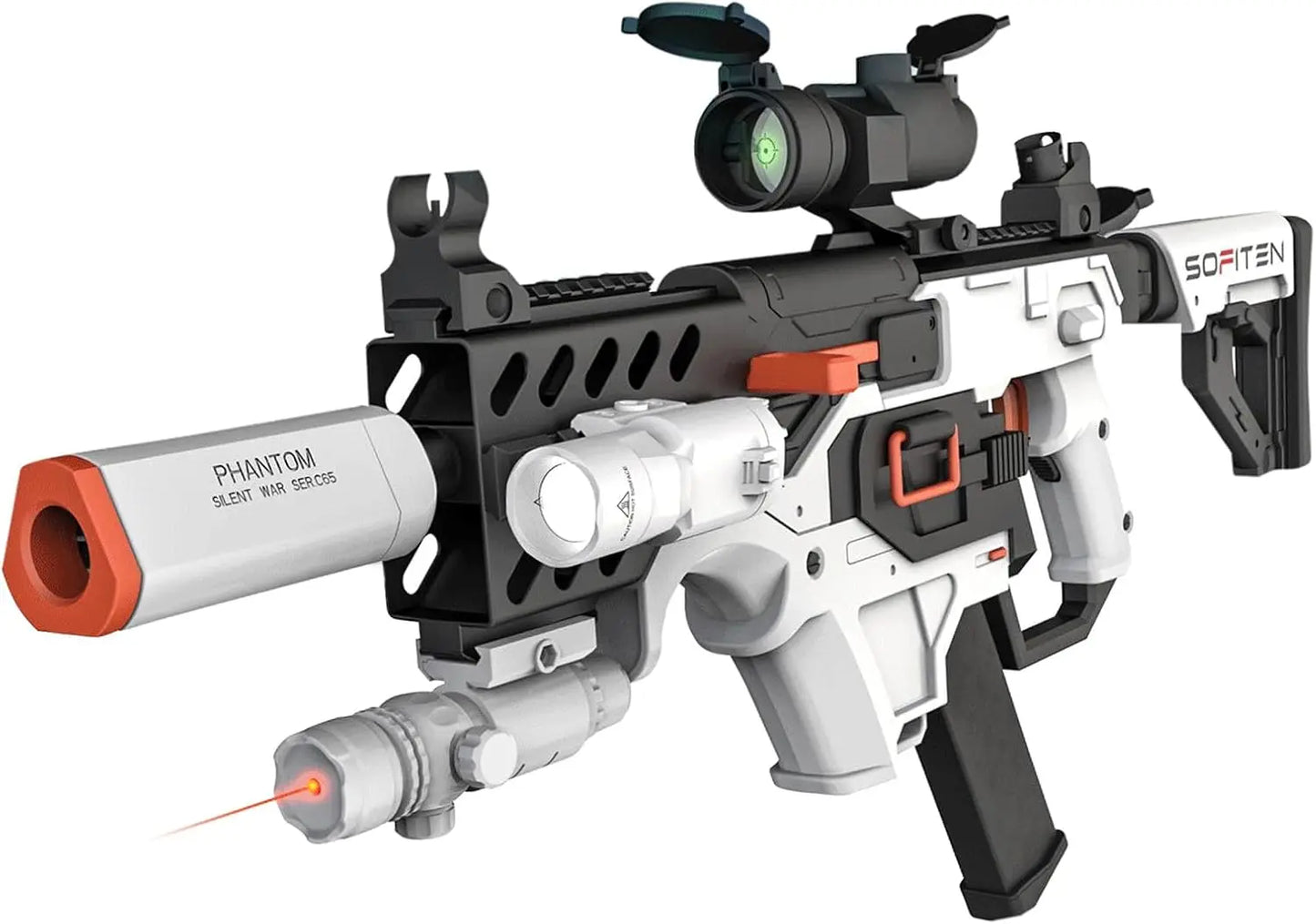 Automatic Foam Blaster Sniper Rifle with Tactical Vest Kit, Scope, Flashlight & 120 Darts - Outdoor Game Gift for Kids Age 8+