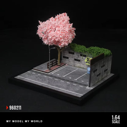 Car Garage Diorama Model 1/64 Street Scene LED Assembly Diorama Series - Light-Up Miniature Model for Diecast Car Display