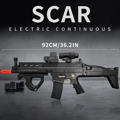SCAR Electric Gel Ball Gun[7.4v High-Speed Continuous Shooting Upgraded Version]Automatic Continuous Shooting Mode And Linkage
