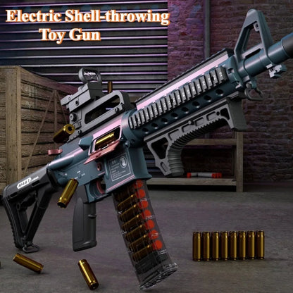 M4A1/M416 Electric Continuous Firing Shell Throwing Soft Bullet Toy Gun Assault Rifle Outdoor Shooting Games Christmas Gift