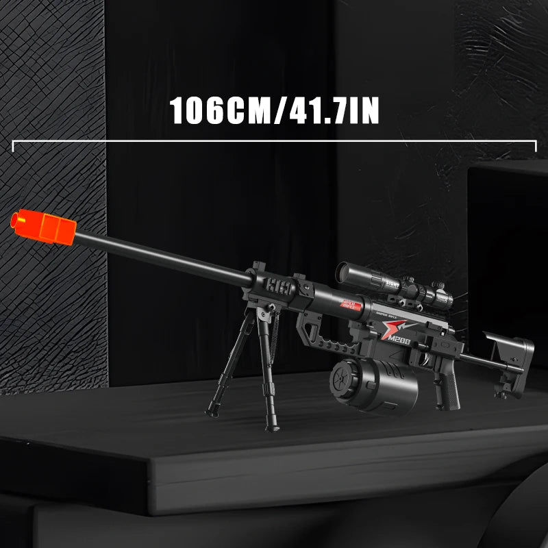 M200 Sniper Gun Electric Gel Jet Ball [7.4V High Speed Continuous Shooting Upgrade G Highly Assembled Toy Manual/automatic Dual