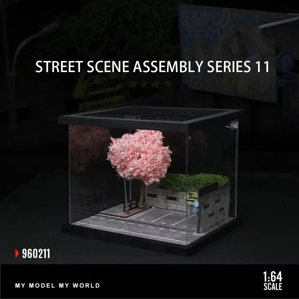 Car Garage Diorama Model 1/64 Street Scene LED Assembly Diorama Series - Light-Up Miniature Model for Diecast Car Display