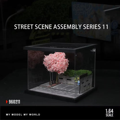 Car Garage Diorama Model 1/64 Street Scene LED Assembly Diorama Series - Light-Up Miniature Model for Diecast Car Display