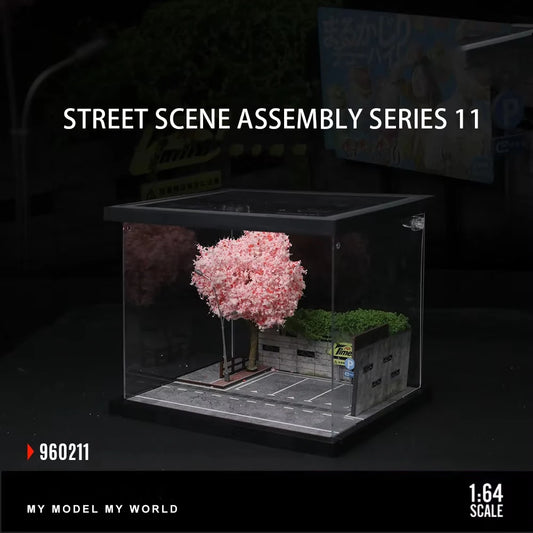 Car Garage Diorama Model 1/64 Street Scene LED Assembly Diorama Series - Light-Up Miniature Model for Diecast Car Display