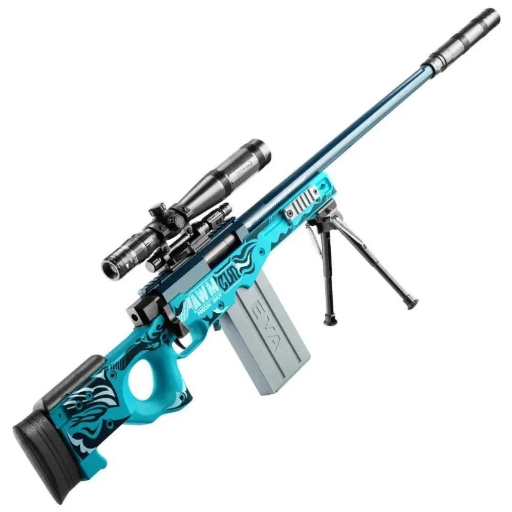 Awm Soft Bullet Toy Gun Manually Loaded Can Be Fired Combat Sniper Rifle Outdoor Games CS Fighting for Adults Boys Gift