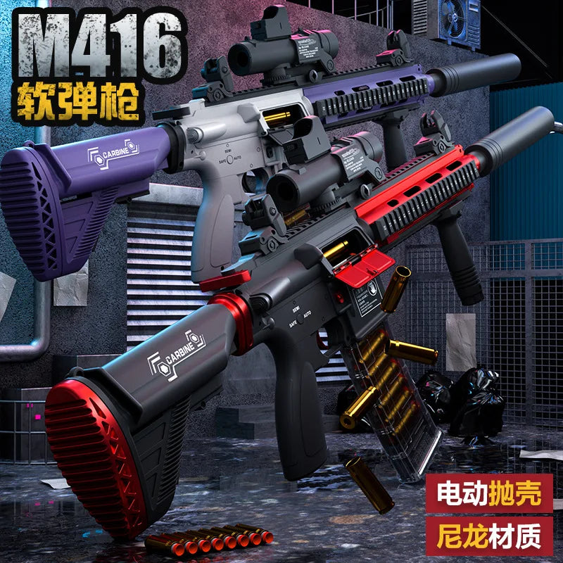 Electric Soft Bullet Toy Gun for Boys, Auto-Manual Shell Ejecting Toy Foam Blasters & Guns with 80 Soft Darts, Shooting Games Ed