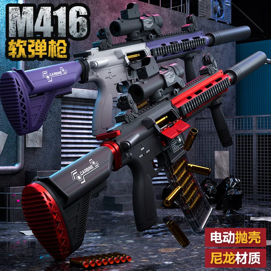 Electric Soft Bullet Toy Gun for Boys, Auto-Manual Shell Ejecting Toy Foam Blasters & Guns with 80 Soft Darts, Shooting Games Ed