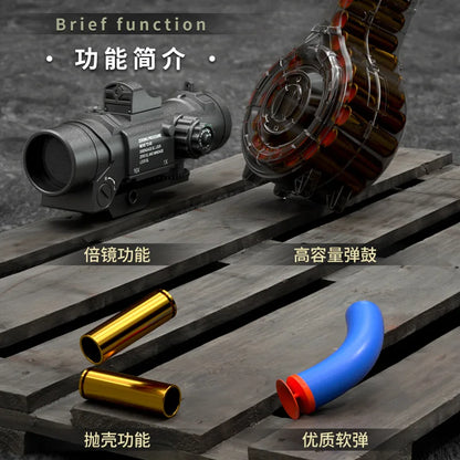 Electric Soft Bullet Toy Gun for Boys, Auto-Manual Shell Ejecting Toy Foam Blasters & Guns with 80 Soft Darts, Shooting Games Ed