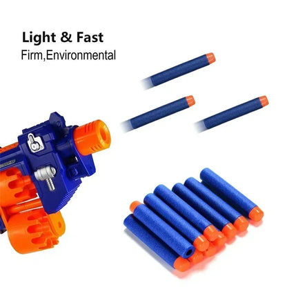 BlueSoftHollowHoleHeadBullets7.2cm For Toys Gun Refill Darts Toy Gun Bullets For Toys Gun Series Blasters Xmas Kid Children Gift