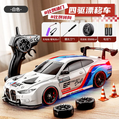 Max Power Rc Drift Car 4Wd High Speed Remote Control Racing Car 1 24 Scale Bmw M4 Gt3 With Extra Tires For Racing Hobby