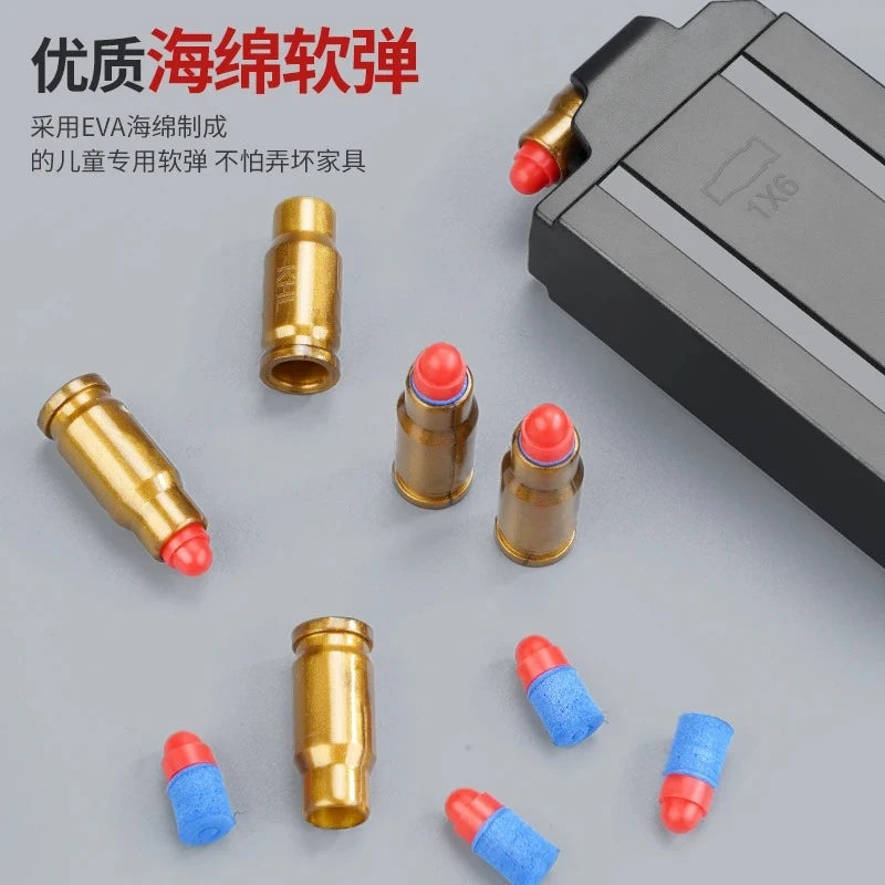 M416 Barrett Shell Ejection Soft Bullet Toy Gun with Automatic Return Target for Boys Classic Style Manual Birthday Gift
