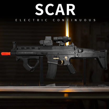 SCAR Electric Gel Ball Gun[7.4v High-Speed Continuous Shooting Upgraded Version]Automatic Continuous Shooting Mode And Linkage