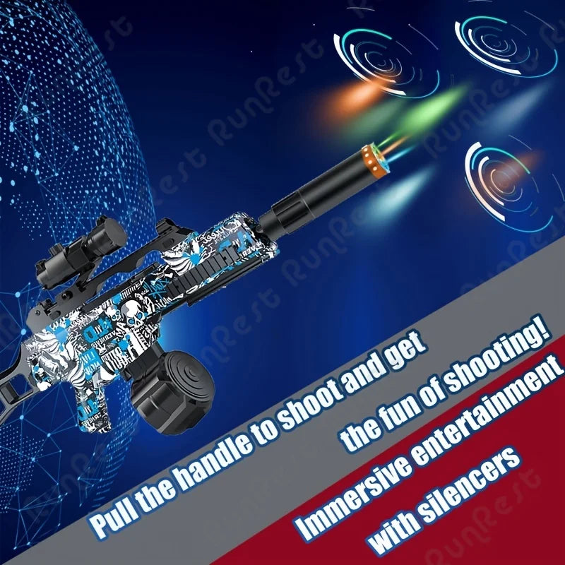 RunRest Blaster Gun, Electric Ball Blaster, With Flash Silencer High Orbeez Gun Performance Cool Toy Gun, Rechargeable Splatter