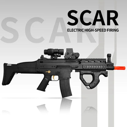 SCAR Electric Gel Ball Gun[7.4v High-Speed Continuous Shooting Upgraded Version]Automatic Continuous Shooting Mode And Linkage