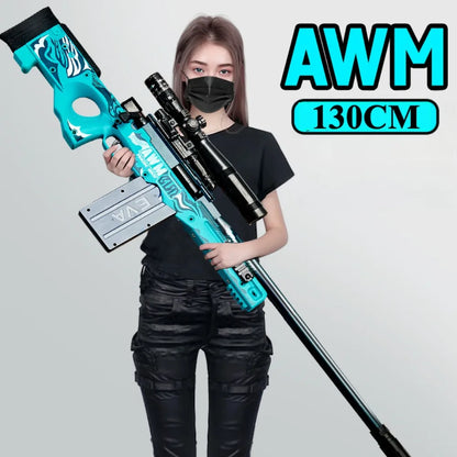 Awm Soft Bullet Toy Gun Manually Loaded Can Be Fired Combat Sniper Rifle Outdoor Games CS Fighting for Adults Boys Gift