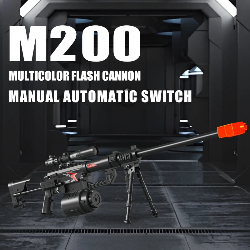 M200 Sniper Gun Electric Gel Jet Ball [7.4V High Speed Continuous Shooting Upgrade G Highly Assembled Toy Manual/automatic Dual