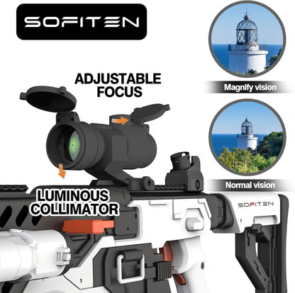 Automatic Foam Blaster Sniper Rifle with Tactical Vest Kit, Scope, Flashlight & 120 Darts - Outdoor Game Gift for Kids Age 8+