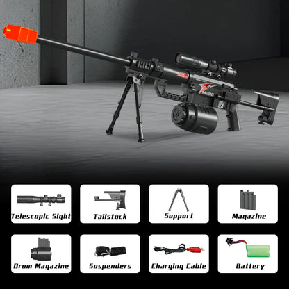 M200 Sniper Gun Electric Gel Jet Ball [7.4V High Speed Continuous Shooting Upgrade G Highly Assembled Toy Manual/automatic Dual