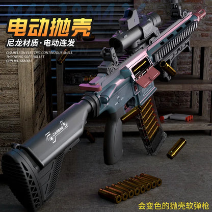 Electric Soft Bullet Toy Gun for Boys, Auto-Manual Shell Ejecting Toy Foam Blasters & Guns with 80 Soft Darts, Shooting Games Ed