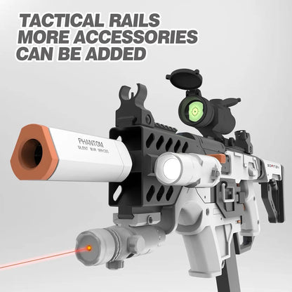 Automatic Foam Blaster Sniper Rifle with Tactical Vest Kit, Scope, Flashlight & 120 Darts - Outdoor Game Gift for Kids Age 8+